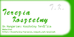 terezia kosztelny business card